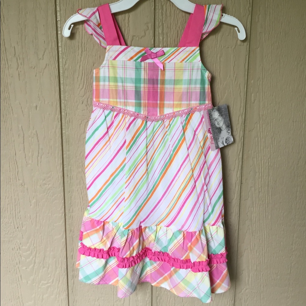 Flapdoodles Stripes and Plaid Summer Dress Size 5